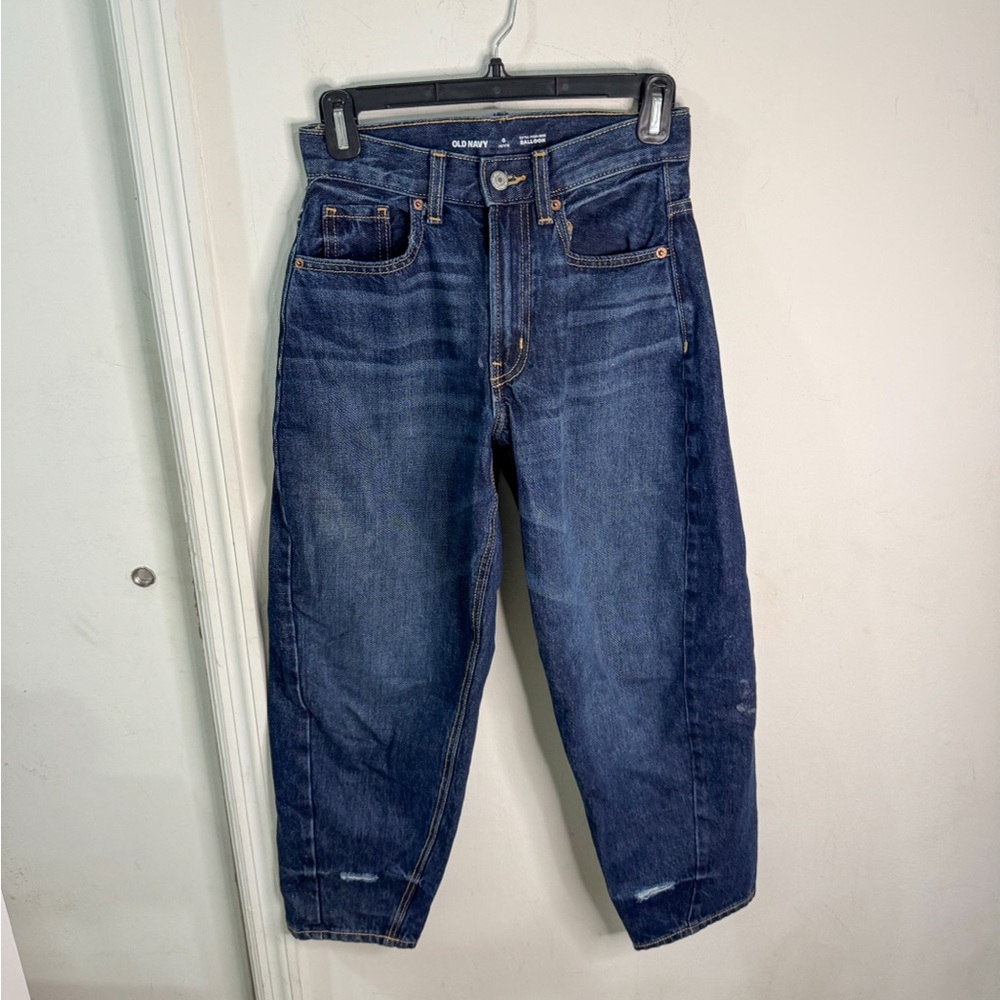 Old Navy Balloon Leg Jeans, Blue, High rise, size 0 petite